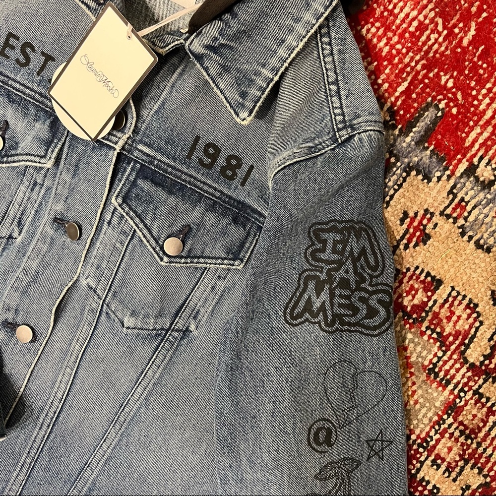 Lauren Moshi Stevie Varsity Panther Jean Jacket - Picture 12 of 16